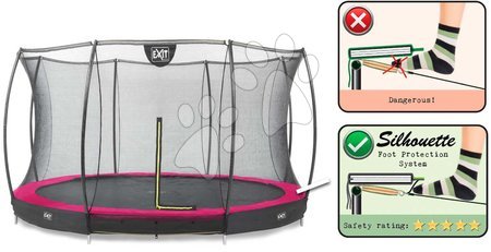 Bodentrampoline - EXIT Silhouette Bodentrampolin ø427cm mit Sicherheitsnetz - rosa - 2