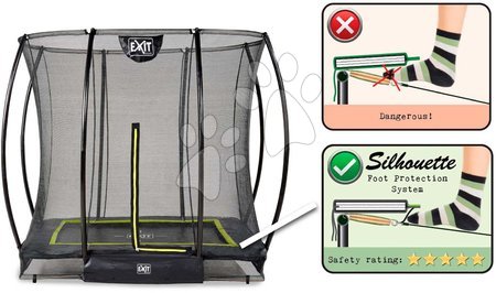 In Ground Trampolines  - EXIT Silhouette ground trampoline 153x214cm with safety net - black - 3