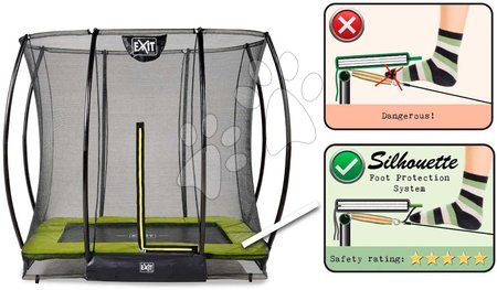 Bodentrampoline - EXIT Silhouette Bodentrampolin 153x214cm mit Sicherheitsnetz - grün - 3