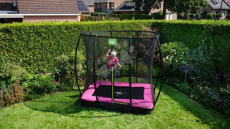 In Ground Trampolines  - EXIT Silhouette ground trampoline 153x214cm with safety net - pink - 8