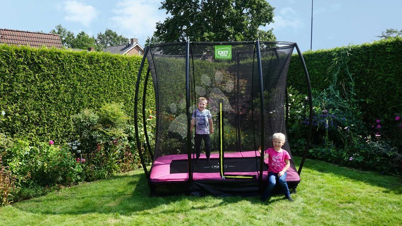 In Ground Trampolines  - EXIT Silhouette ground trampoline 153x214cm with safety net - pink - 9