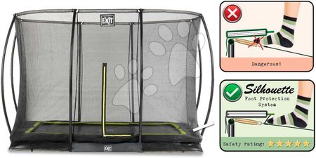 Bodentrampoline - EXIT Silhouette Bodentrampolin 214x305cm mit Sicherheitsnetz - schwarz - 3