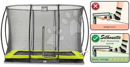 In Ground Trampolines  - EXIT Silhouette ground trampoline 214x305cm with safety net - green - 2