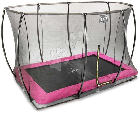 In Ground Trampolines  - EXIT Silhouette ground trampoline 214x305cm with safety net - pink - 2