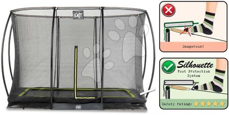 In Ground Trampolines  - EXIT Silhouette ground trampoline 244x366cm with safety net - black - 3