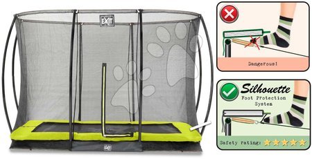 In Ground Trampolines  - EXIT Silhouette ground trampoline 244x366cm with safety net - green - 3