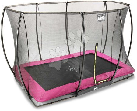 In Ground Trampolines  - EXIT Silhouette ground trampoline 244x366cm with safety net - pink - 2