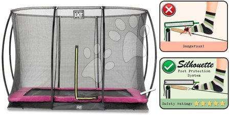 In Ground Trampolines  - EXIT Silhouette ground trampoline 244x366cm with safety net - pink - 3