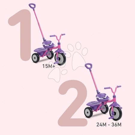 Triciklik 15 hónapos kortól - Tricikli összecsukható Folding Fun Trike 2in1 Pink smarTrike - 4