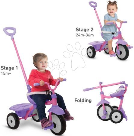 Triciklik 15 hónapos kortól - Tricikli összecsukható Folding Fun Trike 2in1 Pink smarTrike - 8