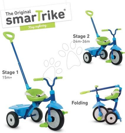 Triciklik 15 hónapos kortól - Tricikli összecsukható Folding Fun Trike 2in1 Blue smarTrike - 3