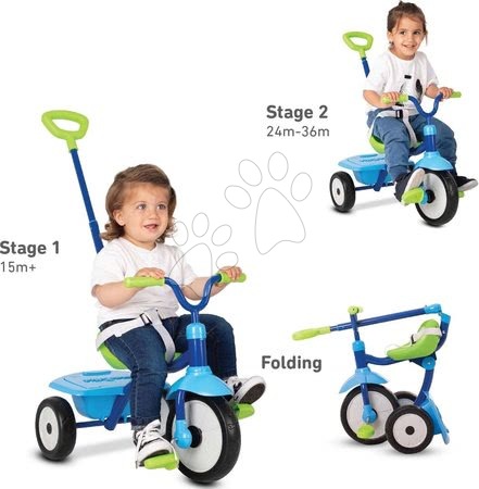 Triciklik 15 hónapos kortól - Tricikli összecsukható Folding Fun Trike 2in1 Blue smarTrike - 7