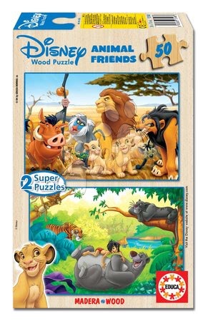 Stavebnice a puzzle - Dřevěné puzzle Lví Král a Kniha džunglí Educa_1