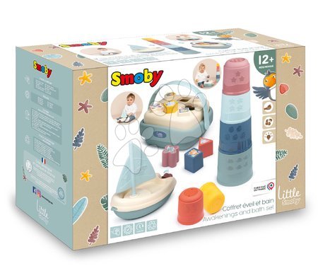 Motor activity toys - Didaktický košík s plachetnicou a skladacou vežou Awakenings and Bath Set Little Smoby - 14