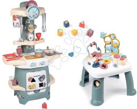 Hračky pre najmenších - Set didaktický stolík Activity Table Little a kuchynka pre najmenších Smoby