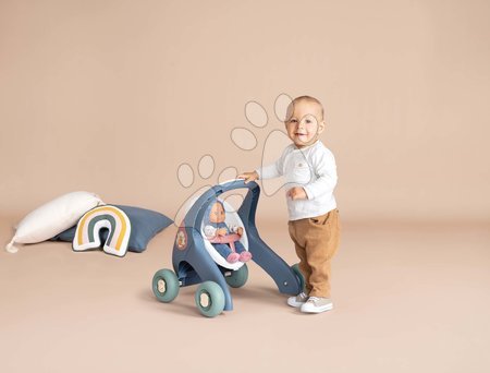 Járássegítők - Készségfejlesztő járássegítő és babakocsi Baby Walker 3in1 + Baby Doll Little Smoby - 8