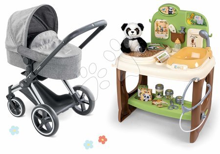 Doll pram sets - Set kočík a zverolekárska ordinácia Cybex Landau 3v1 Priam Corolle