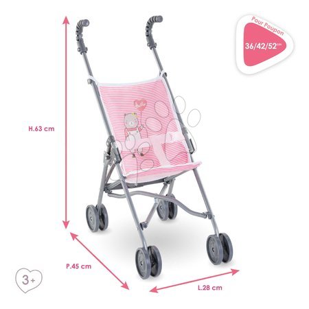 Doll prams from 18 months - Kočík skladací Umbrella Stroller Pink Mon Grand Poupon Corolle - 4