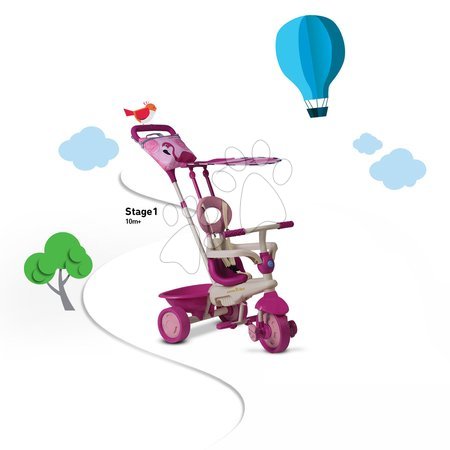 Triciclete de la 10 luni - Tricicletă Safari Flamingo Touch Steering smarTrike - 5