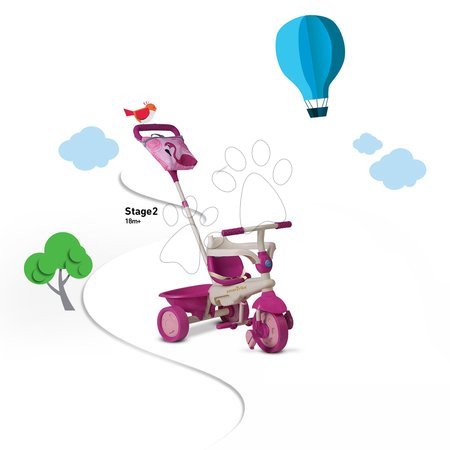 Triciclete de la 10 luni - Tricicletă Safari Flamingo Touch Steering smarTrike - 6