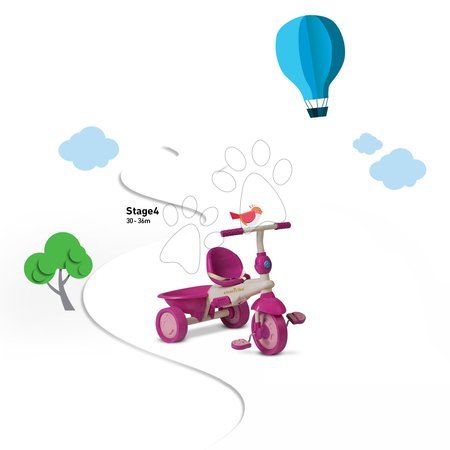 Triciclete de la 10 luni - Tricicletă Safari Flamingo Touch Steering smarTrike - 7