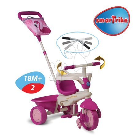 Triciclete de la 10 luni - Tricicletă Safari Flamingo Touch Steering smarTrike - 2