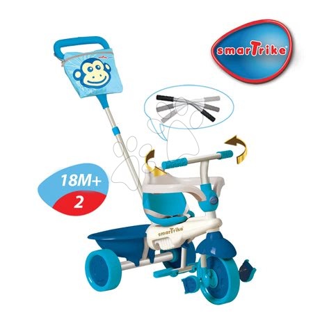 Tříkolky od 10 měsíců - Tříkolka Safari Monkey Touch Steering smarTrike - 2