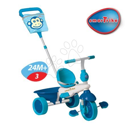 Tříkolky od 10 měsíců - Tříkolka Safari Monkey Touch Steering smarTrike - 3