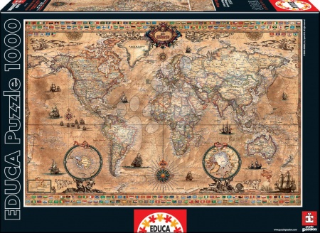 1000 piece jigsaw puzzles - Antique World Map Educa Puzzle - 2