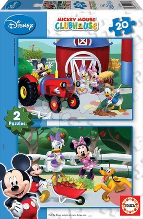 Dječje puzzle do 100 dijelova - EDUCA 15290 PUZZLE CARDBOARD Mickey 2x20 ks - 1