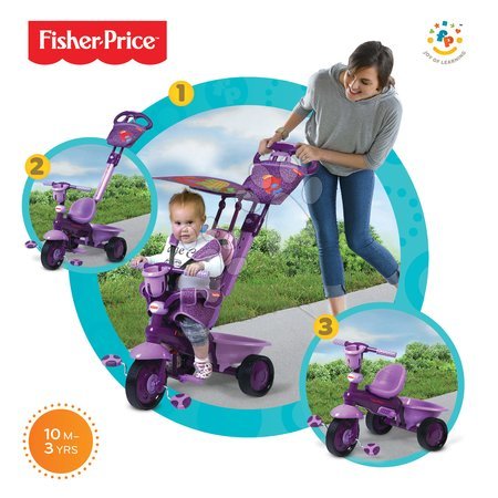 Trojkolky od 10 mesiacov - Trojkolka Fisher-Price Royal Purple smarTrike - 1