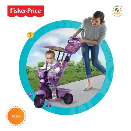 Trojkolky od 10 mesiacov - Trojkolka Fisher-Price Royal Purple smarTrike - 2