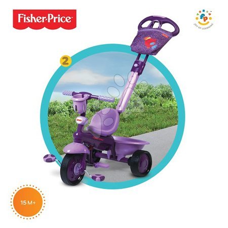 Trojkolky od 10 mesiacov - Trojkolka Fisher-Price Royal Purple smarTrike - 3