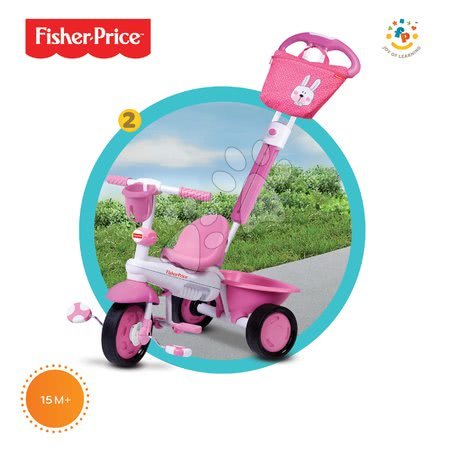 Tříkolky od 10 měsíců - Tříkolka Fisher-Price Royal Pink smarTrike - 2