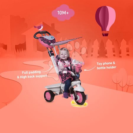 Tricikli za djecu od 10 mjeseci - SMART TRIKE 1590200 tricikl DREAM TEAM SILVER-PINK TouchSteering 4u1 s amortizerom i torbom srebrno-ružičasti od 10-36 mjesec - 6