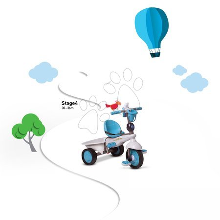 Tříkolky od 10 měsíců - Tříkolka Dream Team Blue Touch Steering 4v1 smarTrike - 10