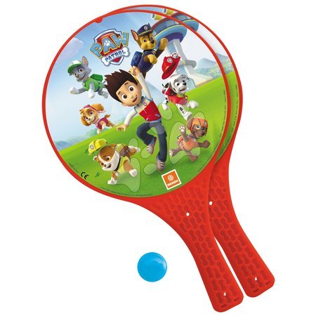 Tenis - Plážový tenis Paw Patrol s loptičkou a 2 rakety 22 cm priemerom MON15949 - 1