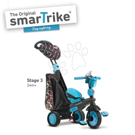 Tricikli za djecu od 10 mjeseci - SMART TRIKE 1595102 tricikl BOUTIQUE BLUE TouchSteering 4u1 s amortizerom i 2 torbe plavo-crni od 10-36 mjeseci - 6