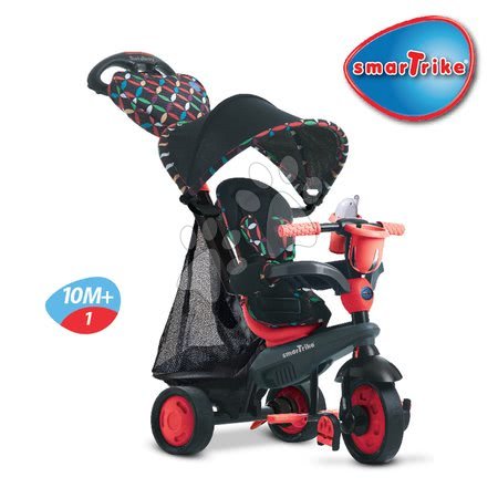 Tříkolky od 10 měsíců - Tříkolka Boutique Red Touch Steering 4v1 smarTrike - 2