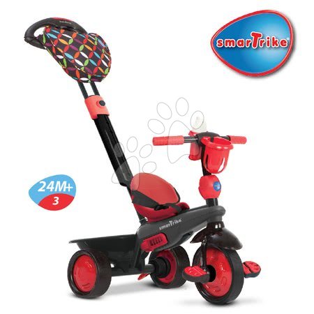 Tříkolky od 10 měsíců - Tříkolka Boutique Red Touch Steering 4v1 smarTrike - 5