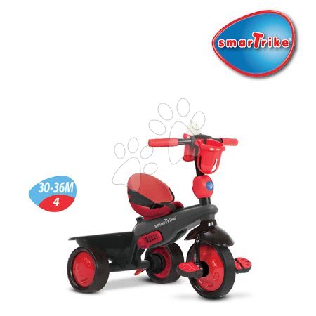 Tříkolky od 10 měsíců - Tříkolka Boutique Red Touch Steering 4v1 smarTrike - 6