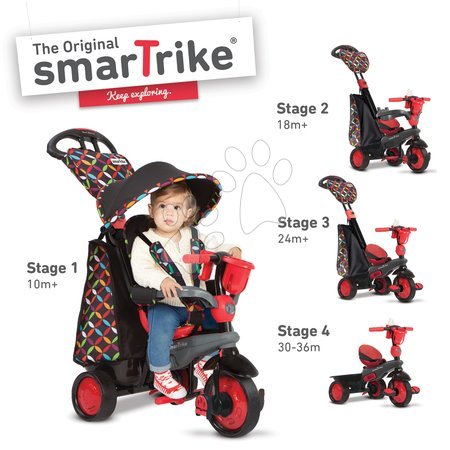 Triciclete de la 10 luni - Tricicletă Boutique Red Touch Steering 4in1 smarTrike - 2