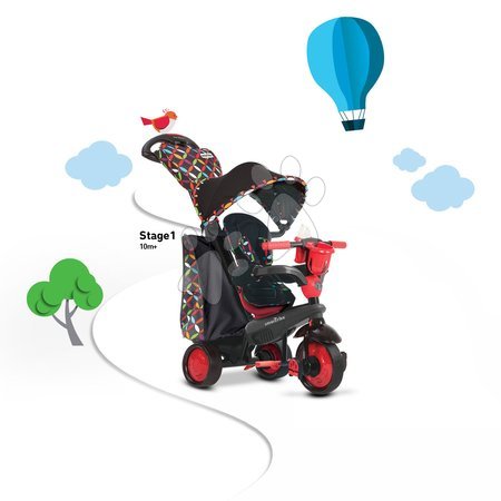 Triciclete de la 10 luni - Tricicletă Boutique Red Touch Steering 4in1 smarTrike - 3