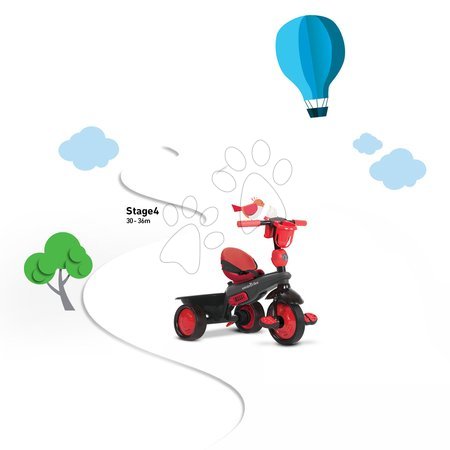 Triciclete de la 10 luni - Tricicletă Boutique Red Touch Steering 4in1 smarTrike - 10