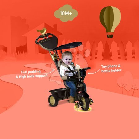 Tricikli za djecu od 10 mjeseci - SMART TRIKE 1599900 trojkolka DREAM TEAM GOLD TouchSteering 4v1 s tlmičom a taškou zlato-šedá - zlatá edícia od 10-36 mesiaco - 4