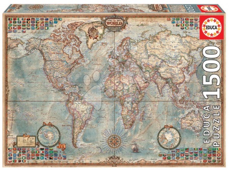 Puzzle Mappa del mondo politico Educa 1 500 pz