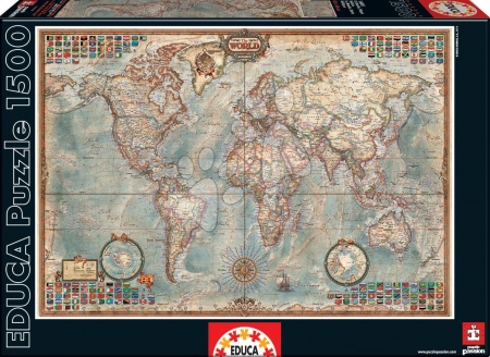 Educa borras Mappa Del Mondo Politico Puzzle 1500 Pezzi Multicolor