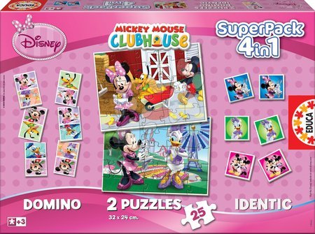 Progresivne otroške puzzle - Otroške puzzle Mini Miška SuperPack 4v1 Educa - 1