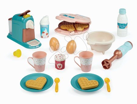 Cuisines pour enfants - Ensemble petit-déjeuner avec cafetière et gaufrier 3 en 1 Vert Azur Écoiffier