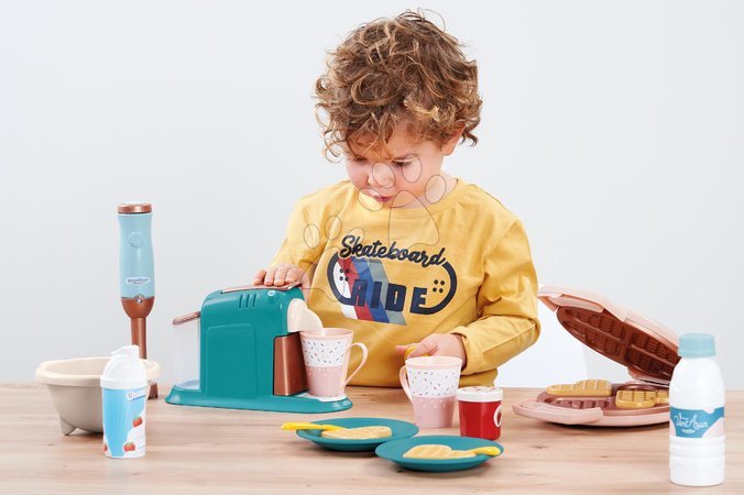 Ustensiles et accessoires de cuisine - Ensemble petit-déjeuner avec cafetière et gaufrier 3 en 1 Vert Azur Écoiffier - 6